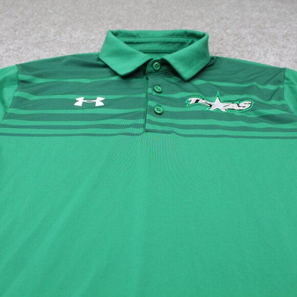Texas Stars Polo Shirt Adult Small UA Under Armour Green AHL Loose Fit Heatgear - Picture 4 of 13